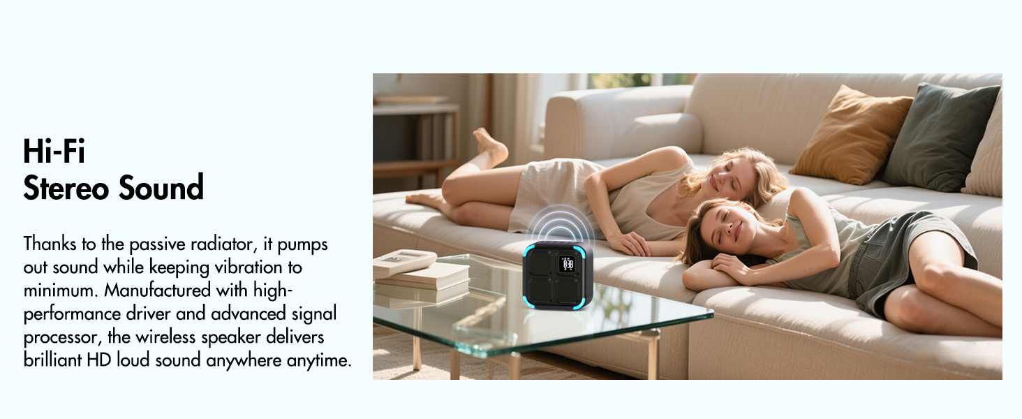 10w speaker ensures a high fidelity stereo sound and crystal clear listening experience