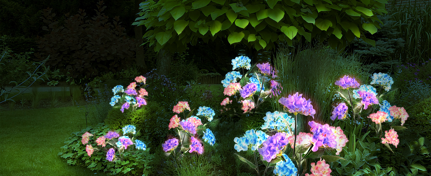 Solar Hydrangea Flower Lights