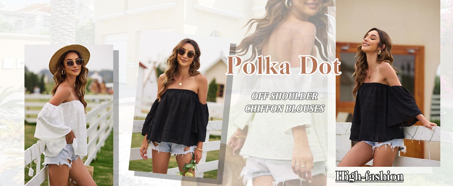 Women Short Sleeve Cute Off Shoulder Tops Casual Summer Chiffon Blouses Tunic Shirts