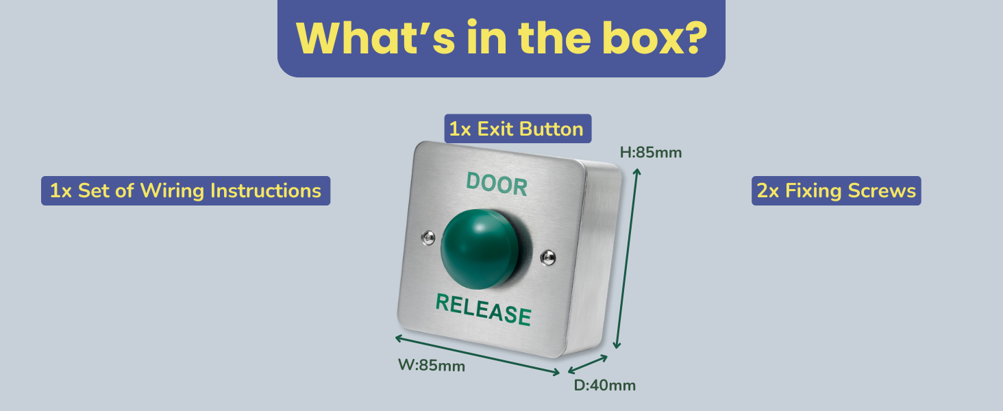 SecureMyDoor - PRESS TO EXIT Green Dome Button Push Door Release Switch | Brushed Stainless Steel |