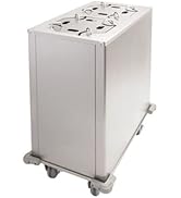 FSE LR-2 Adjustable Heated Two Stack Dish Dispenser with Enclosed Base, Fits 8' to 12' Diameter P...