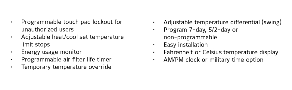 LTX9600TS_A04 touch pad lockout heat cool temperature energy usage temperature override