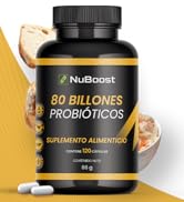 Nuboost 80 billones de probióticos 120 Caps para 4 meses con 11 cepas diferentes, Lactobacillus, ...