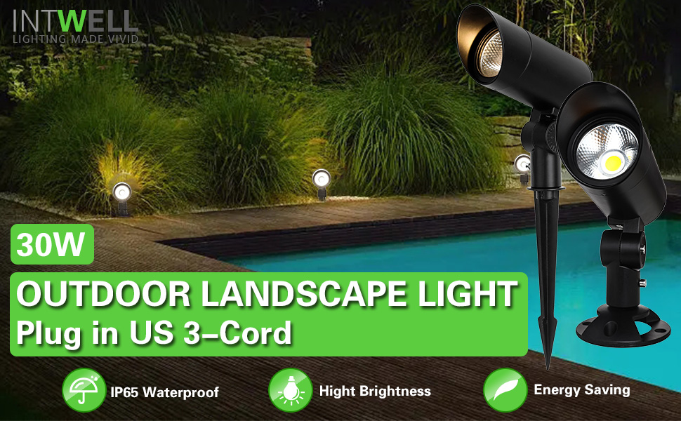 30W LED Landscape Spotlight,INTWELL Flag Pole Light,110260V Outdoor