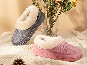 VeraCosy Ladies' Warm Knitted Faux Suede Memory Foam Moc Slippers 16 1