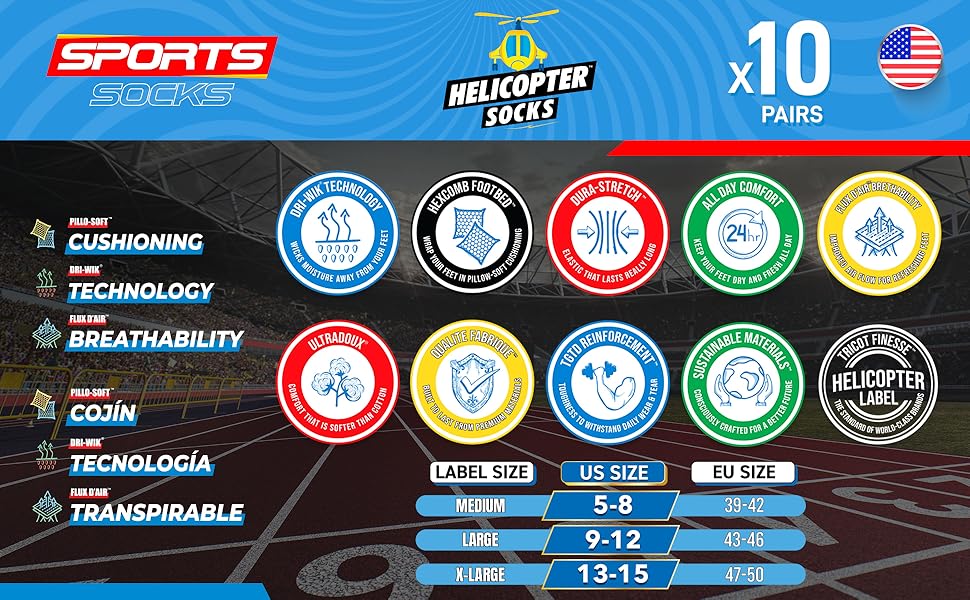 socks for men 9-12 sports socks 10-13 13-15