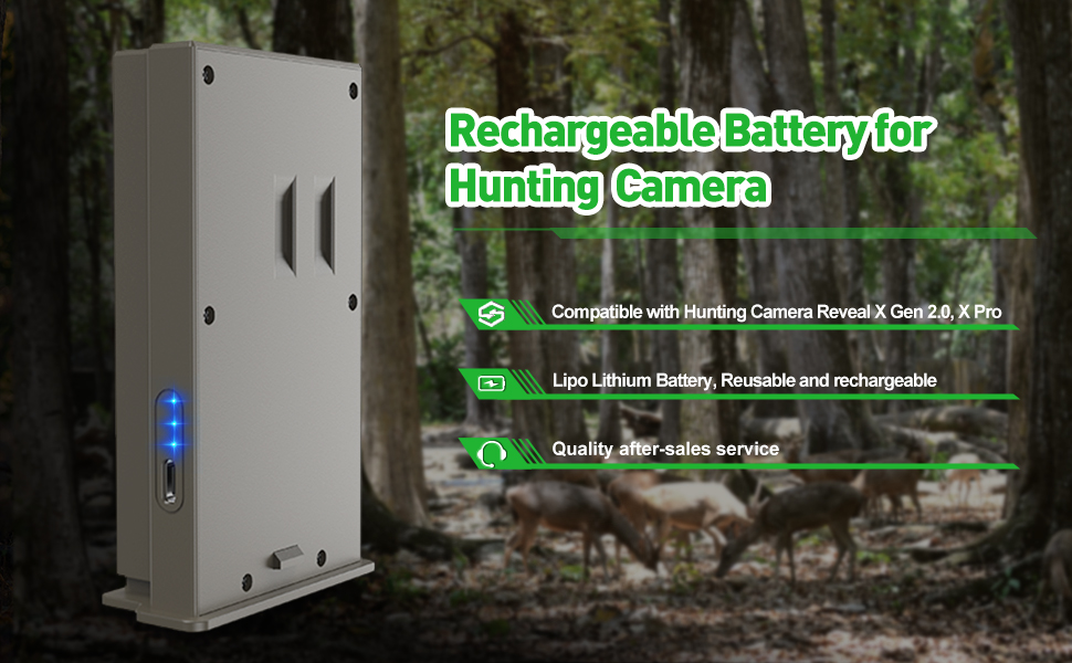 Forlleco Rechargeable Battery for Trail Camera, Lipo