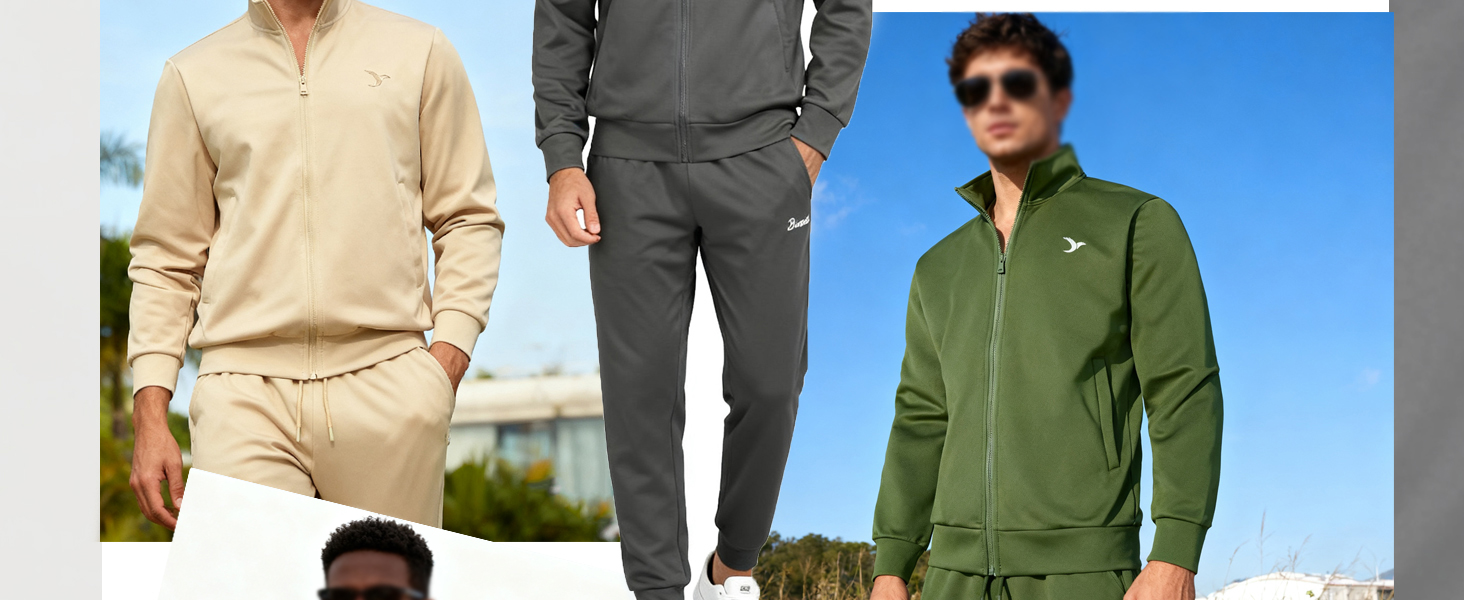mens sweatsuits 2 piece set