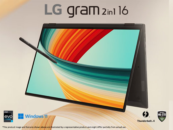 LG gram360 16-Inch Intel 13thGen EVO i7-1360P IPS Gorilla Glare