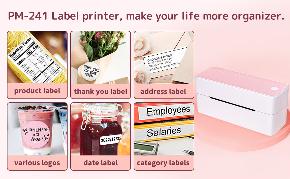 Bluetooth Shipping Label Printer Omezizy 4x6 Thermal Label Printer