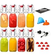 AOZITA 8 Pack 4oz Flip Top Glass Bottles, Swing Top Beer Brewing Bottle for 2nd Fermentation, Kom...