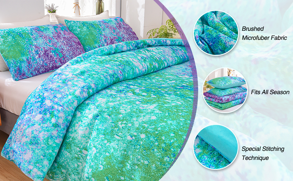 Aimuan Abstract Purple Comforter Sets Modern Art Bedding