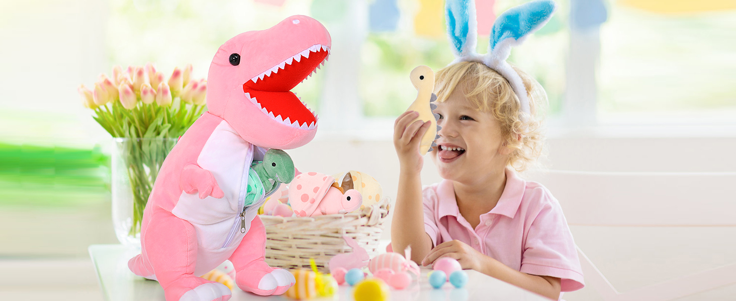 MorisMos Dinosaur Stuffed Animal with Babies,23.6'' Big