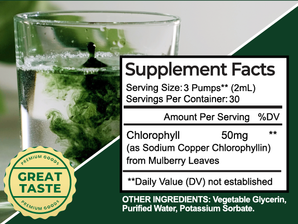 chlorophyll drops detox health weight skin digestion immune system natural energy
