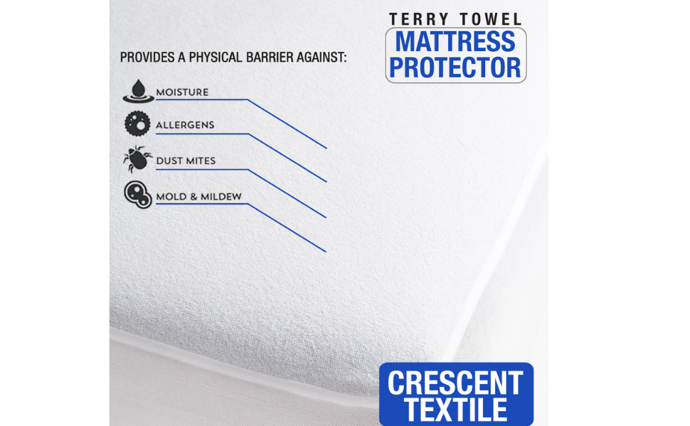 100 Waterproof 30cm Deep Terry Towel Pure Cotton Mattress Protector