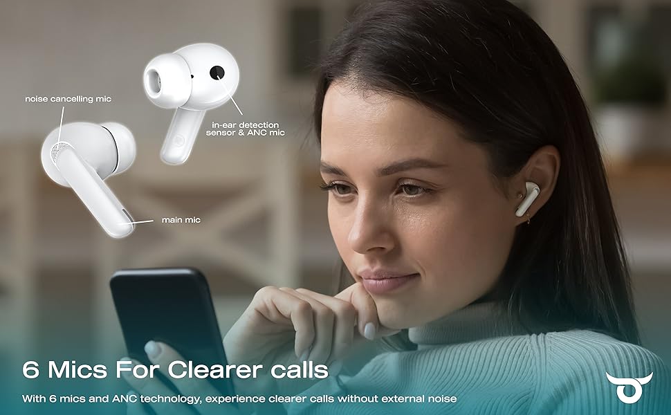 Chxrge Wireless Earbuds, (ANC) Noise Cancelling Earbuds, White Wireless