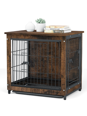 Gabbia Casetta Per Cani In Legno Metallo Taglia Piccola Casse Di Mobili Per Cani, Marrone Vintage 63x51x59cm 13 recinto per cani recinto per cani da esterno recinto cani cane kennel box per cani da interno