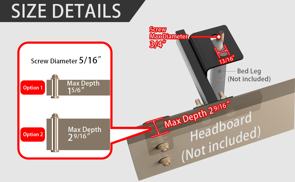 Ogonbrick Headboard Brackets Universal Headboard Brackets