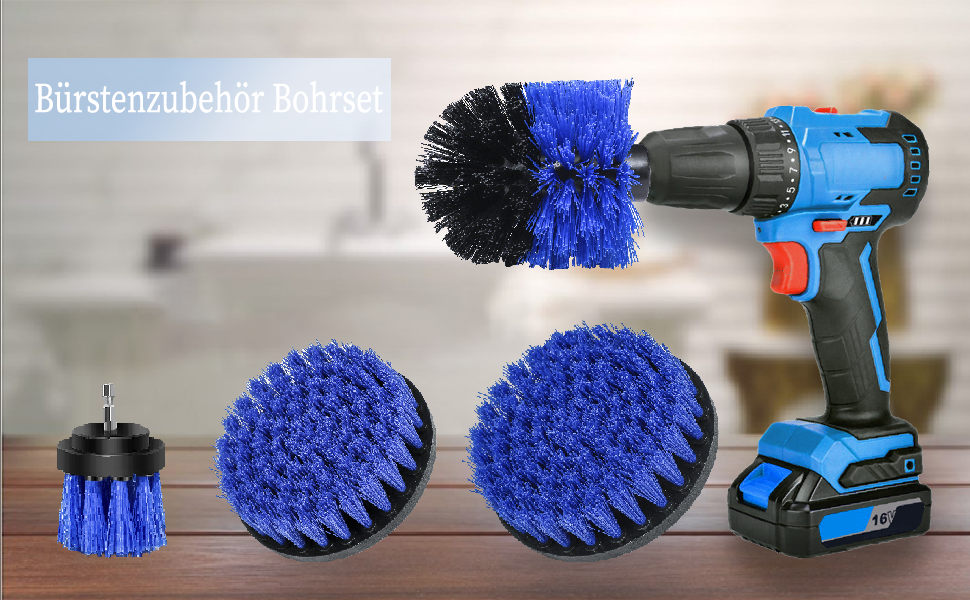 4 Pack Drill Brush Power Scrubber Cleaning Brush Attachment Set All