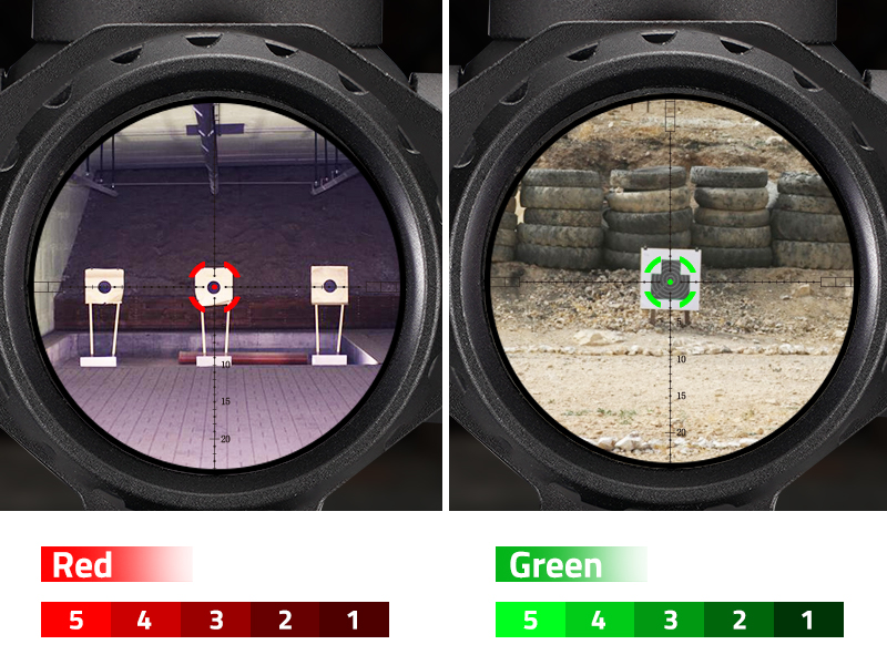 Dual Illuminated Red & Green - CVLIFE JackalHowl 4x30 Compact Rifle Scope