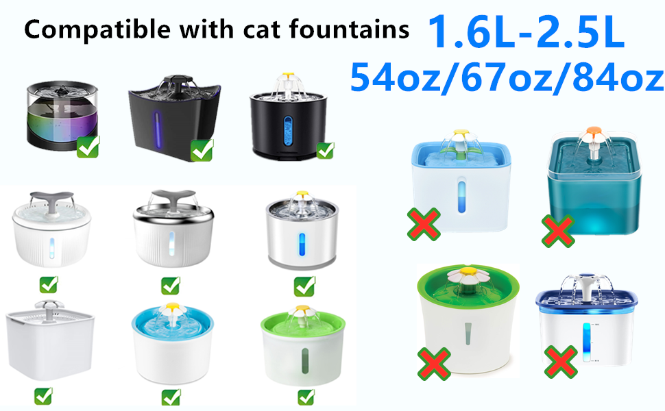 PewinGo 12 PACK Cat Water Fountain Filters, for 22.5L Cat Water
