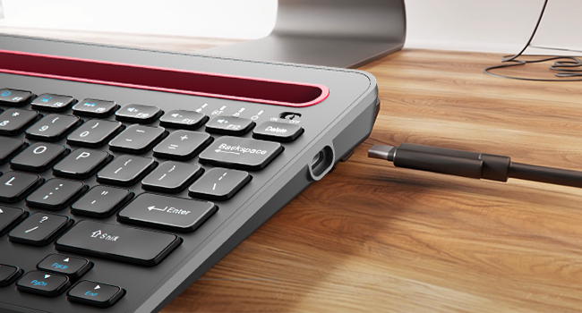 Amkette Optimus Pro Multi Device (4in1) Rechargeable Bluetooth Keyboard