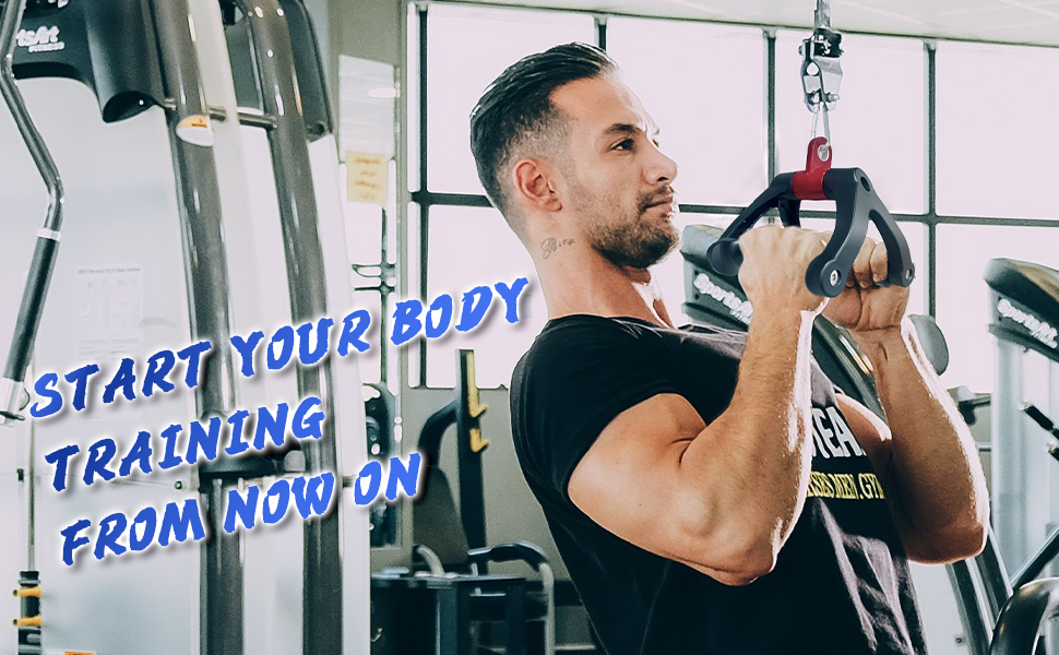 HXDERGO Double D Handle for Cable Machine Ergonomic Row