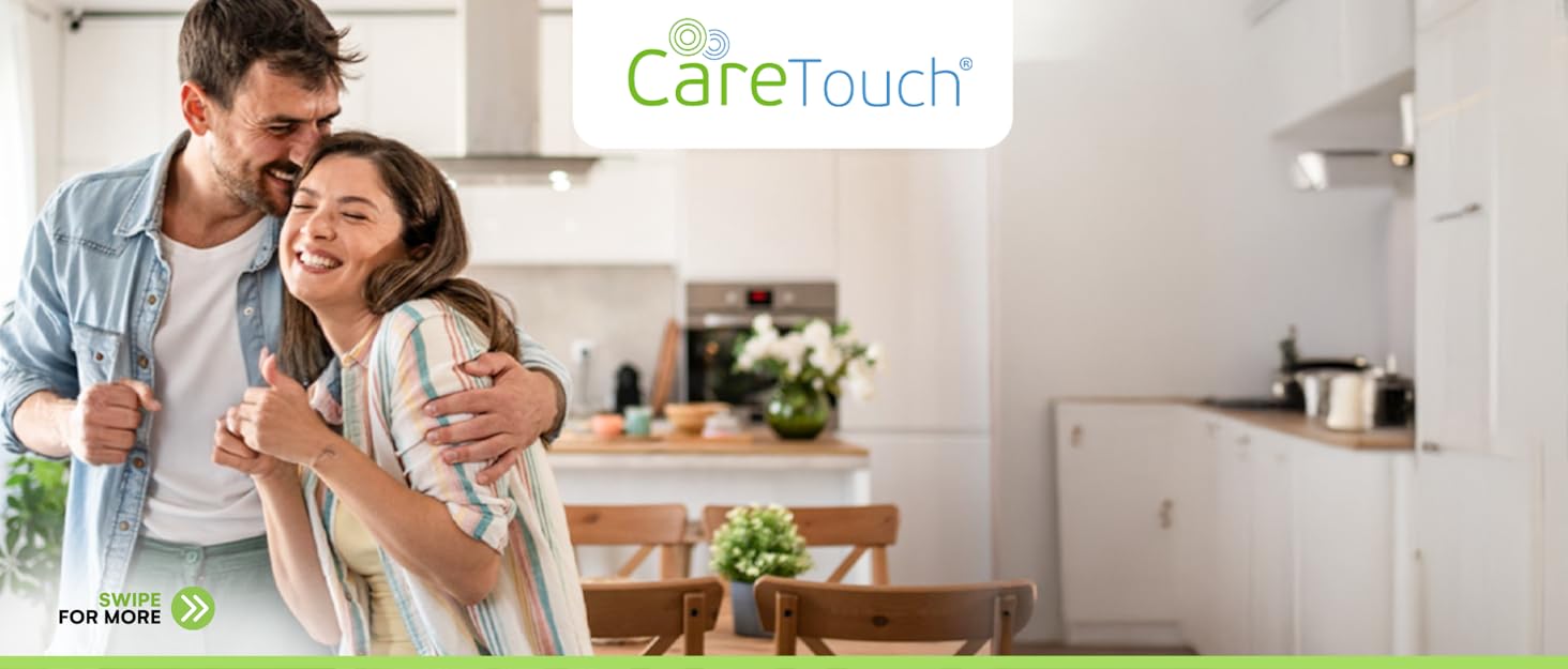 couple in kitchen caring