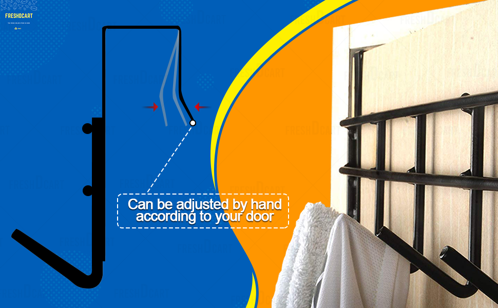 FreshDcart FDCCHH1 Steel Over The Door Hook Hanger Hanging Organizer