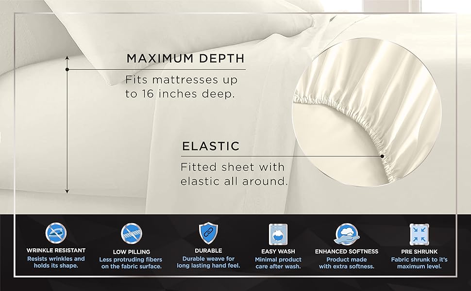 Raymond Waites 4 Piece Sheet Set, Cotton Rich, 400Thread