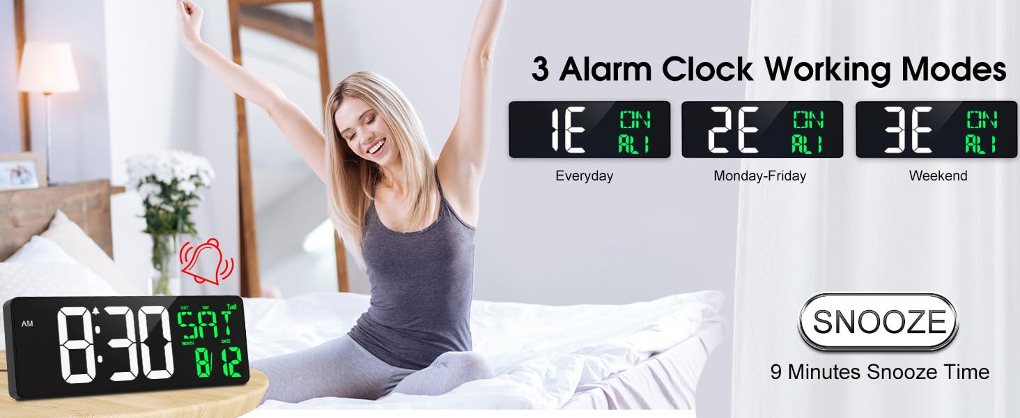 17 Inch Digital Wall Clock Large Display Bluetooth Sync