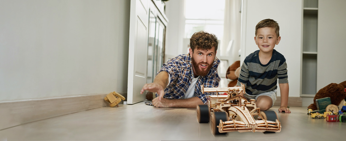 ROBOTIME 3D Puzzles for Adults, 118 Scale Wooden Racing