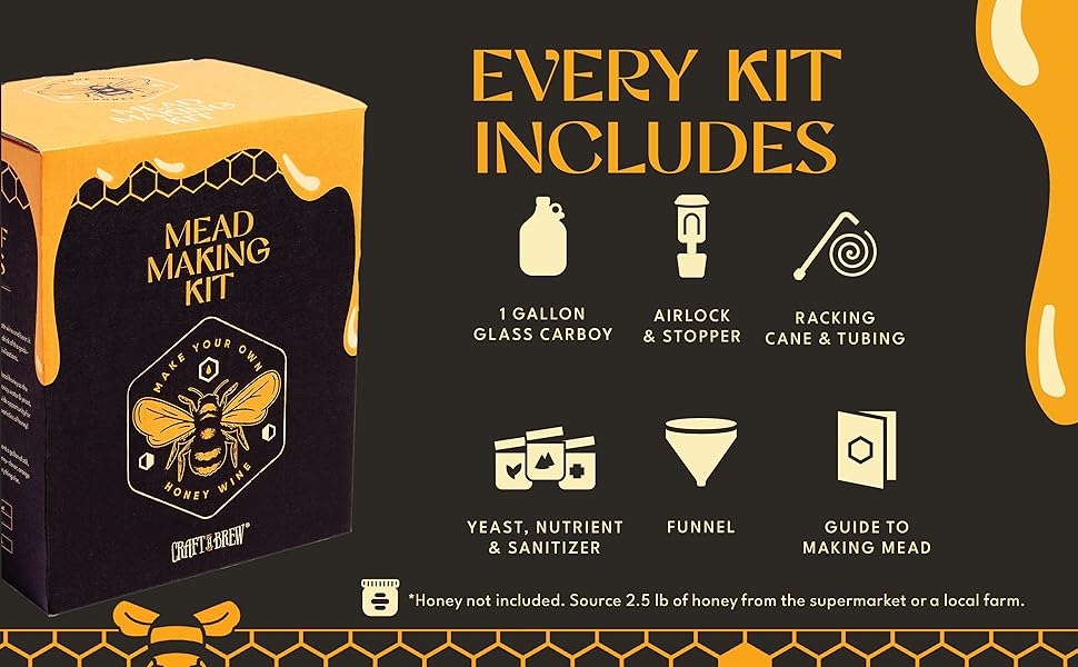 Craft A Brew Mead Making Kit Reusable Make Your Own Mead Kit