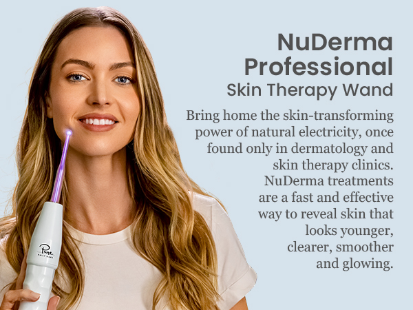 NuDerma Portable Handheld High Frequency Skin Therapy Wand Machine w/Neon – Anti-Aging 
