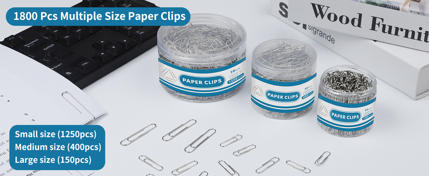 700 Paper Clips,Medium and Jumbo Size,Paperclips for