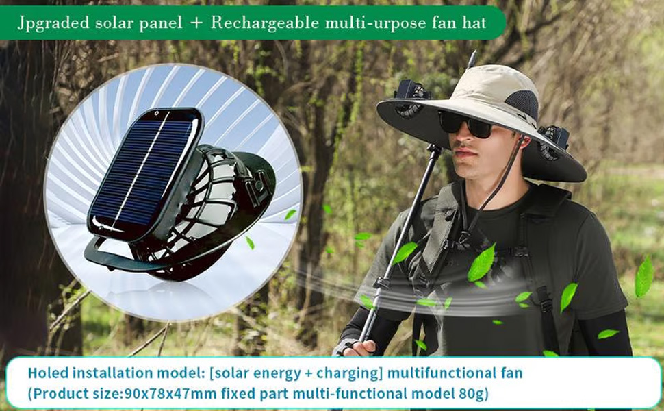 solar powered fan hat