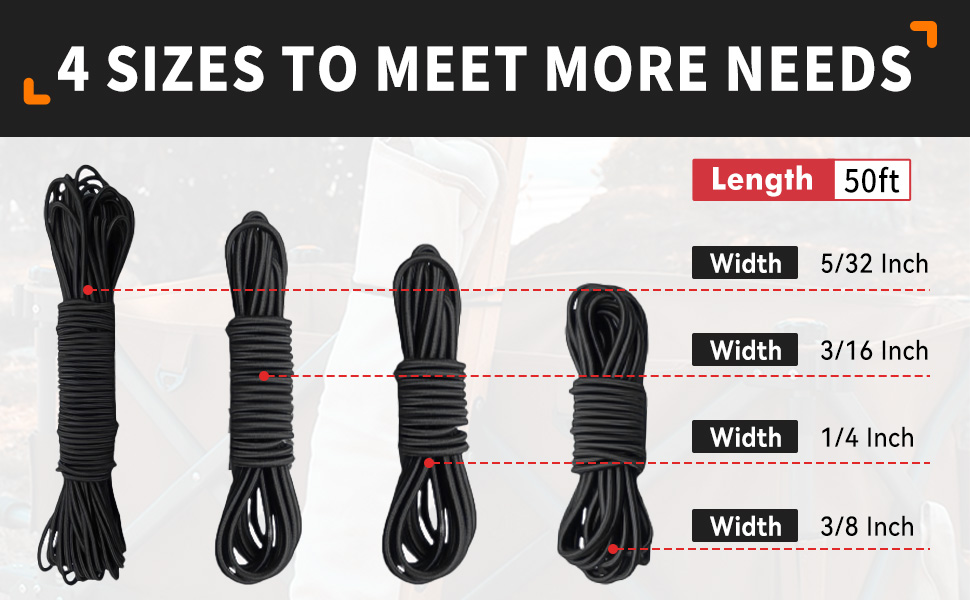 WEBSUKA Elastic Bungee Cord, Heavy Duty Bungee Shock Cord, Elastic