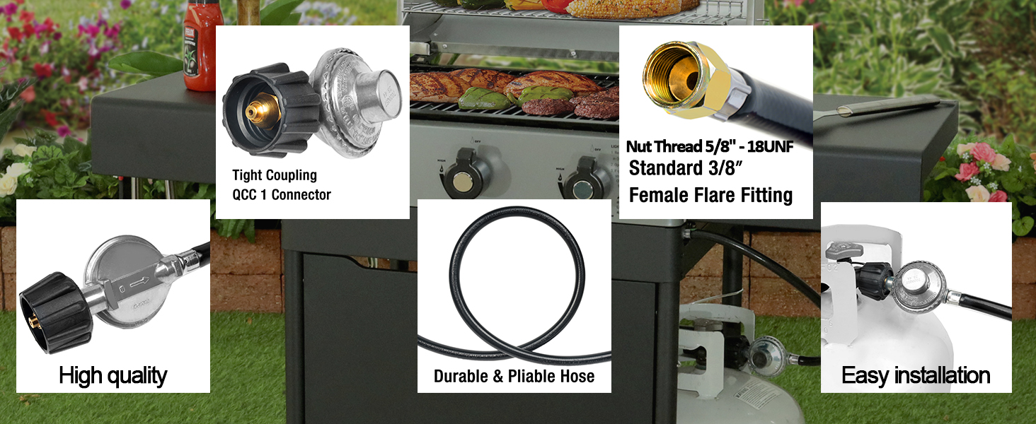 propane gas regulator with hose