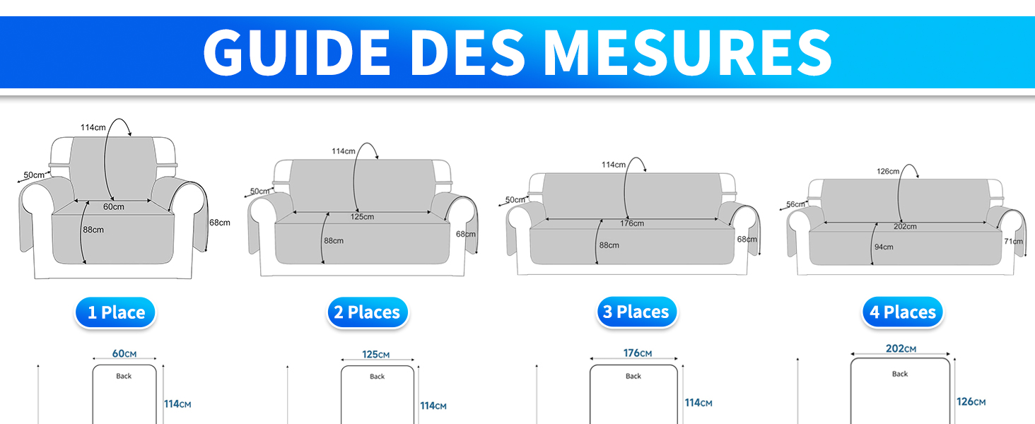 CYCMACO Housse Canapé 3 Places, Housses De Canapé Imperméable, Housse