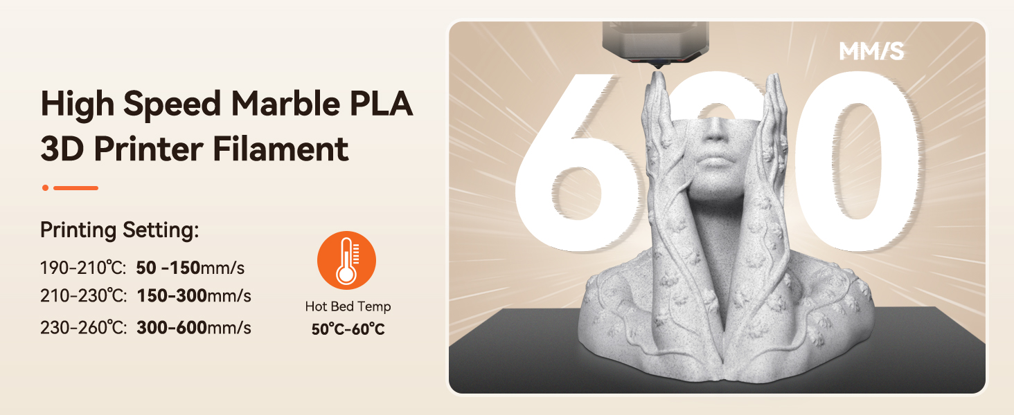 sunlu 3d printer filament marble pla filament high speed