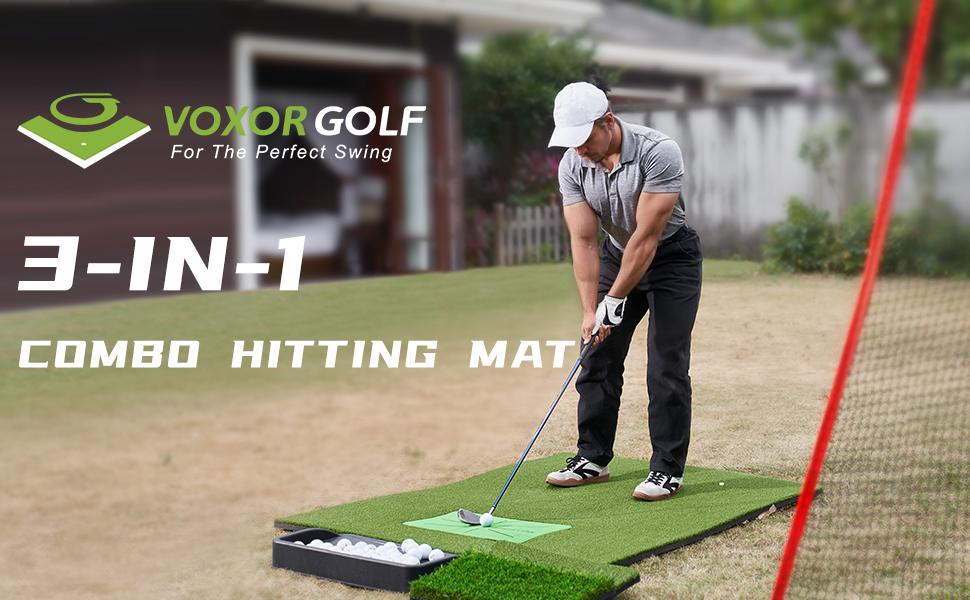 Voxor 3in1 Golf Hitting Mat, 5x4 ft Golf Mats Practice Indoor/Outdoor