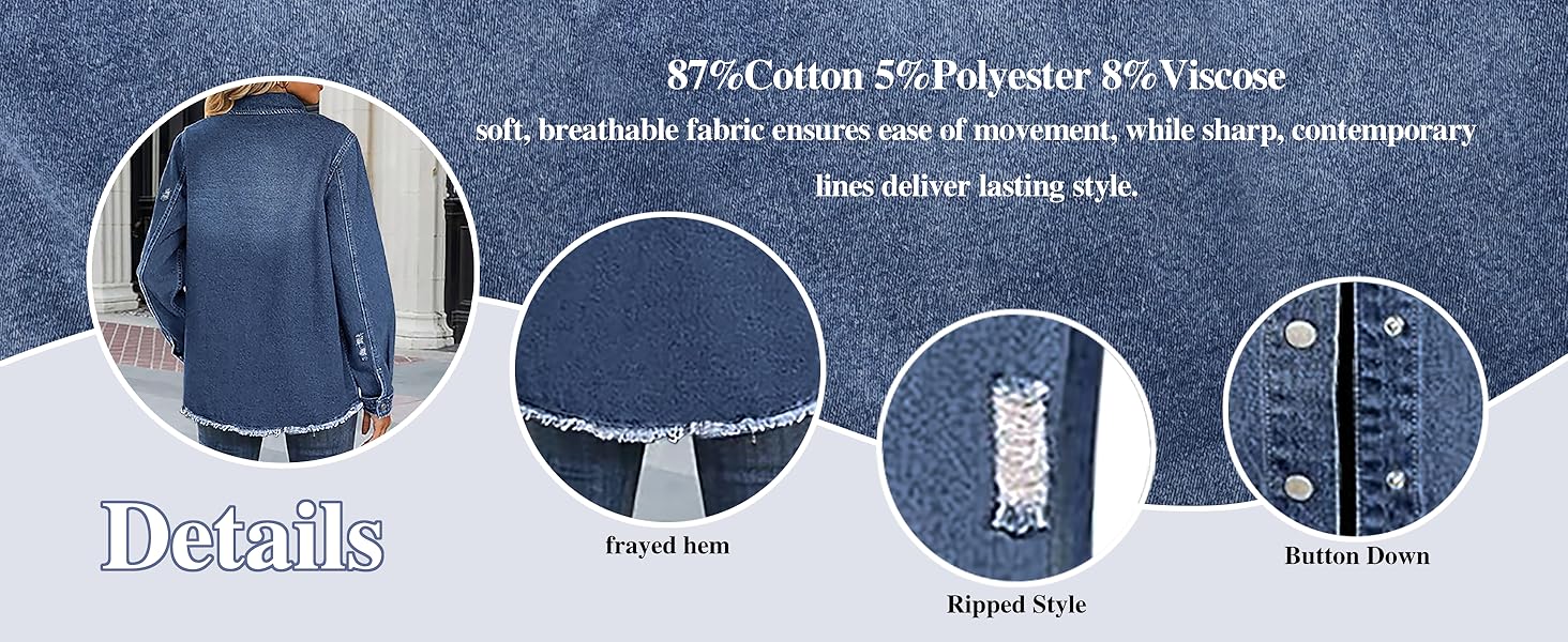 Jean Jacket Woman Distressed