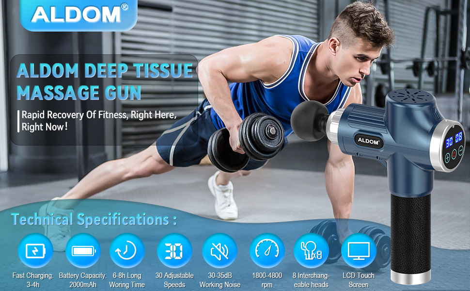 ALDOM Massage Gun blue