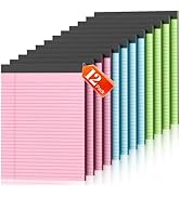 Legal Pads 8.5 x 11, 12 Pack Colored Note Pads 8.5 x 11 Pink Notepad 8.5 x 11 Multi-Color Pink/Gr...