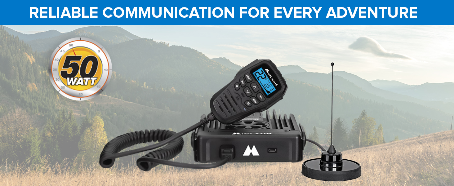 Midland - MXT575 MicroMobile® - 50 Watt GMRS Radio - Two-Way Radio - NOAA Weather Scan & Alert - 15 High Power GMRS Channels - Fully Integrated Control Mic 11 MXT575 Micromobile - 50 Watt GMRS Radio