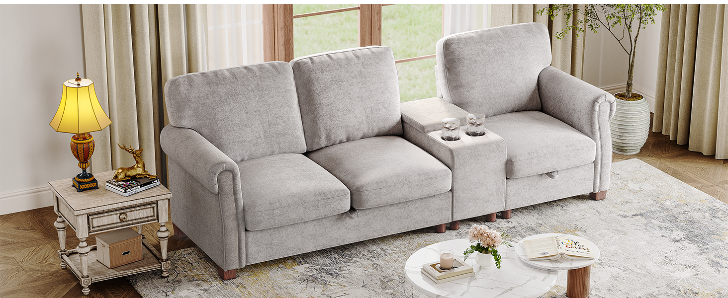 ONBRILL 95" Modular Sectional Sofa,Modern Sofa 3Seats