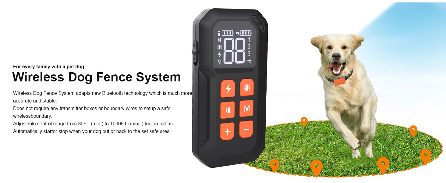ZZWD Wireless Dog Fence System for Dog, 2 in 1 Electric