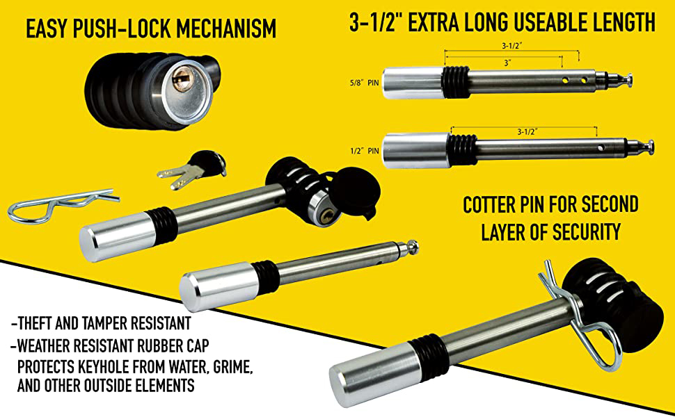 MaxxHaul 50152 Stainless Steel Hitch Locking Pin Set 5/8