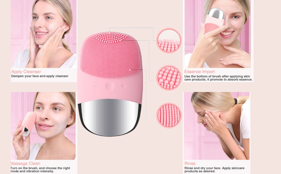 face scrubber, silicone brush, skincare tool, facial cleansing, exfoliating