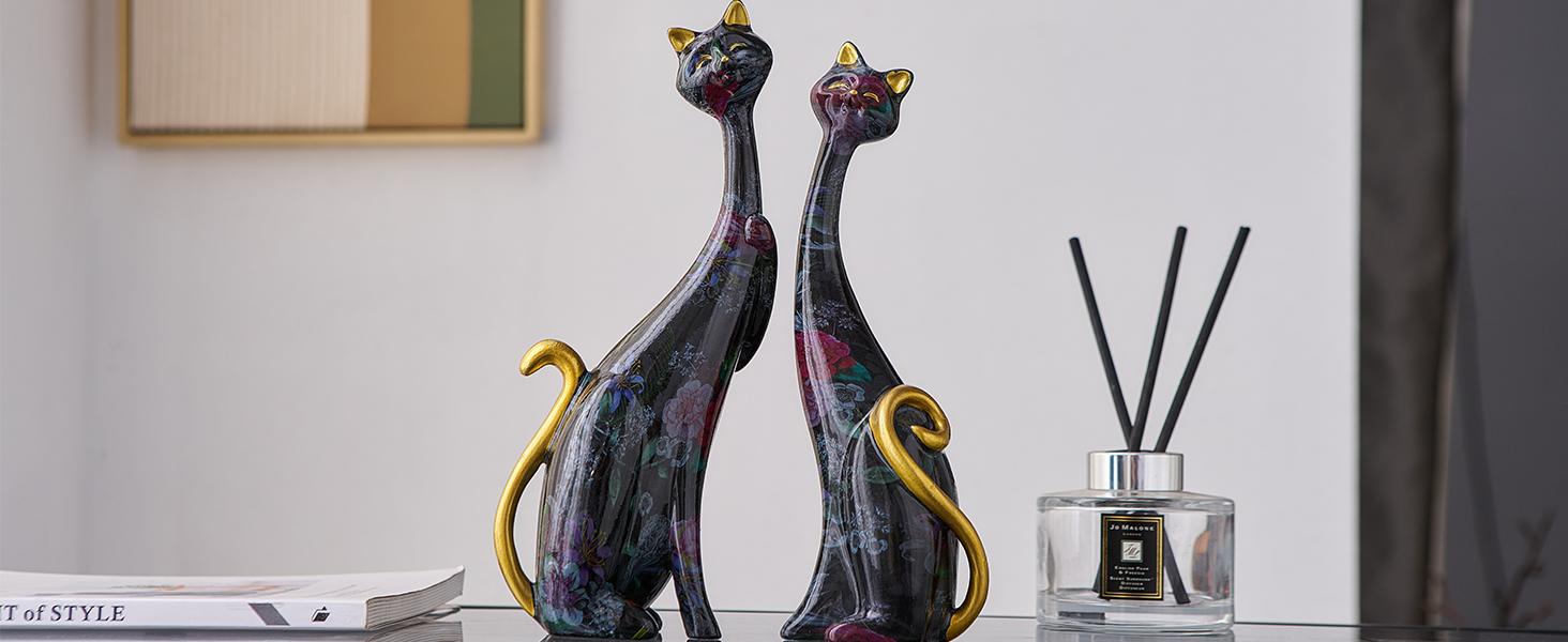 Cat Statues Cat Couple Sculptures 